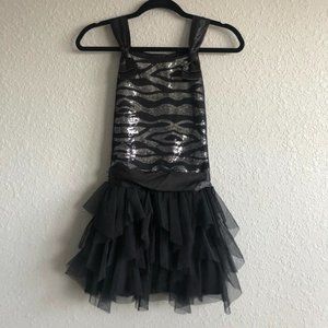 Girls black sequined dress Size 12